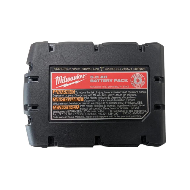 Milwaukee (48-11-1852) M18 18-Volt Lithium-Ion XC Extended Capacity 5.0 Ah Battery Pack (2-Pack)